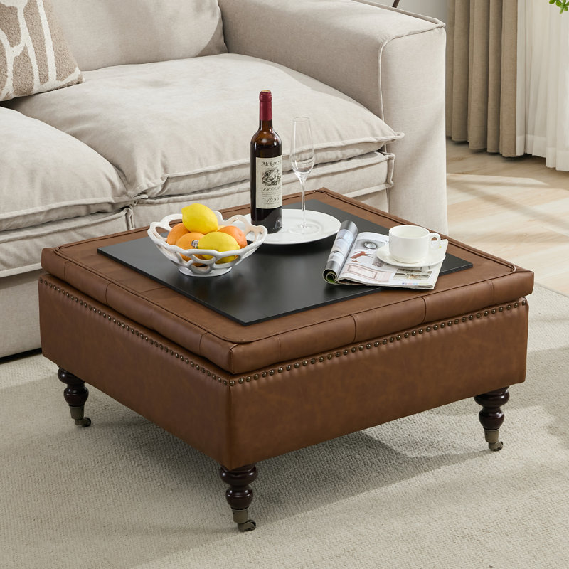 Brown square ottoman discount